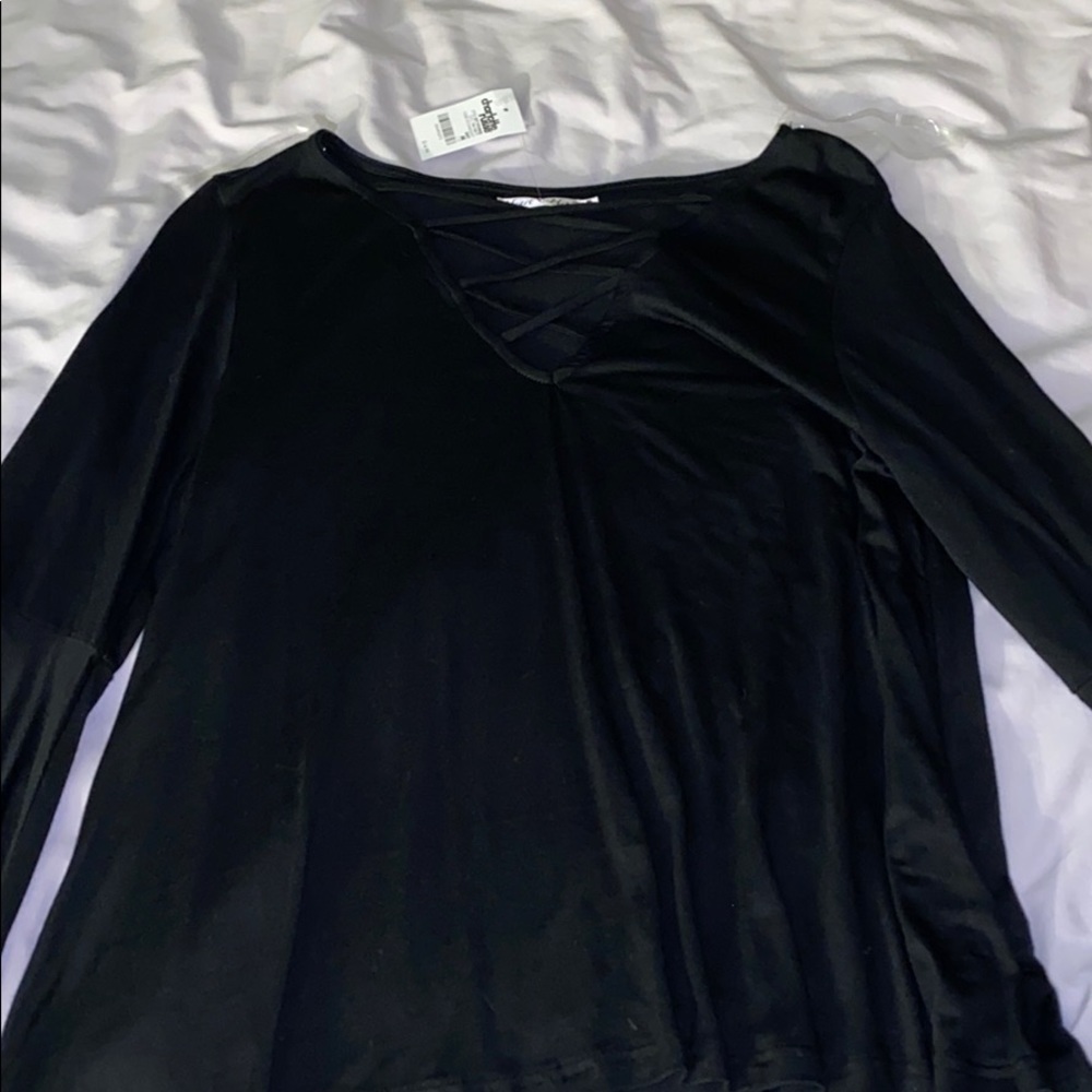 Long sleeve velvet top
